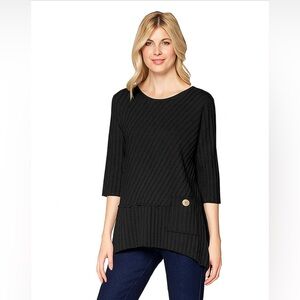 FOCUS Ribbed Pocket Top - Black